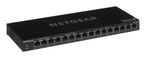 Netgear GS316P Nie zarządzany Gigabit Ethernet (10/100/1000) Obsługa PoE Czarny - 1912670