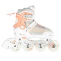 ŁYŻWOROLKI NILS EXTREME NH18190 2W1 BIAŁO-RÓŻOWE ROZM. M (34-38) Z WYMIENNĄ PŁOZĄ HOKEJOWĄ - 2172446