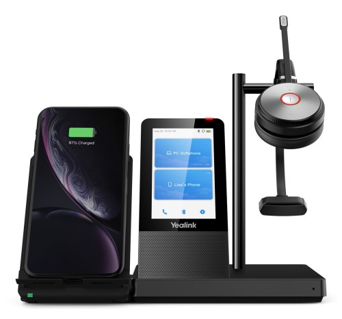 Yealink WH66 Mono UC Zestaw słuchawkowy Bezprzewodowy Opaska na głowę Biuro/centrum telefoniczne USB Typu-A Bluetooth Podstawka do ładowania Czarny - 2374746