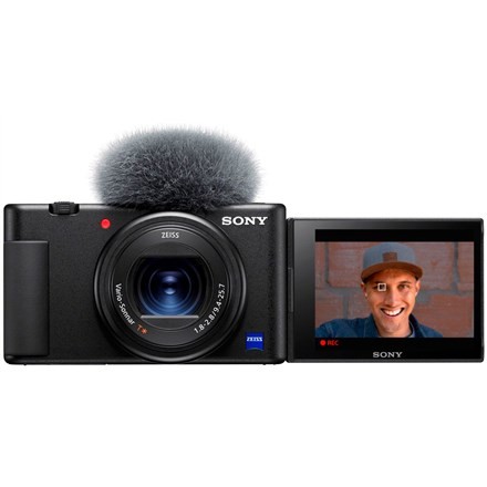 Kamera Sony ZV1BDI.EU Vlog Kamera Sony Vlog ZV-1 Aparat kompaktowy 20,1 MP ISO 25600 Przekątna wyświetlacza 3,0" Nagrywanie wideo Wi-Fi Powiększenie 5,3 x, 10,7 x CMOS Czarny - 1882766