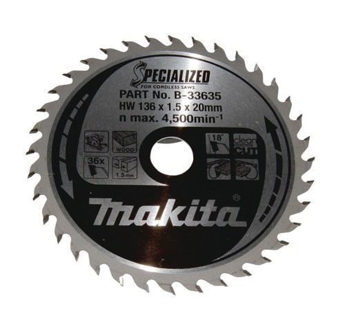 Makita B-33635 ostrze do piły tarczowej 13,6 cm 1 szt. - 2251597