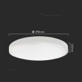 Plafon V-TAC VT-8618S natynkowy 18W LED IP44 25cm czujnik ruchu 4000K 1830lm (SKU 76601) Biały - 2094318