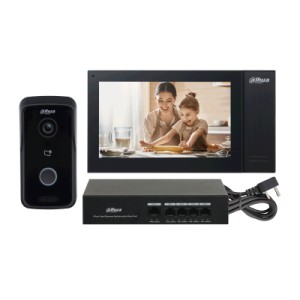 Zestaw wideodomofonowy Dahua KTP02 stacja bramowa + monitor + switch
