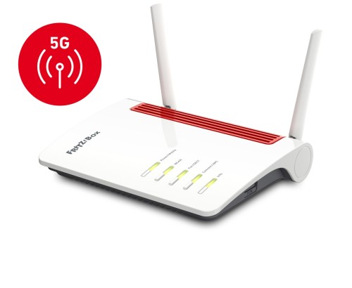 FRITZ!Box 6850 5G router bezprzewodowy Gigabit Ethernet Dual-band (2.4 GHz/5 GHz) Czarny, Czerwony, Biały - 2003114