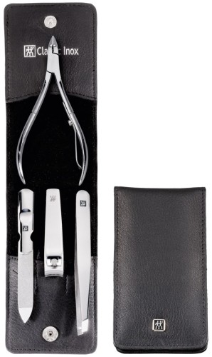 Zestaw podróżny ZWILLING Classic Inox 97438-004-0 – czarne skórzane etui 4 elementy - czarny - 1890243