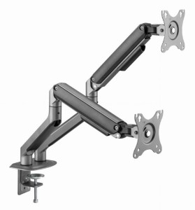 Gembird MA-DA2-05 uchwyt / stojak do monitorów 81,3 cm (32") Szary Biurko