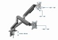 Gembird MA-DA2-05 uchwyt / stojak do monitorów 81,3 cm (32") Szary Biurko - 1736032