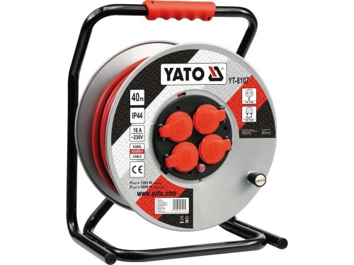 Yato YT-8107 kołowrotek 4 x gniazdo sieciowe 40 m - 1890518