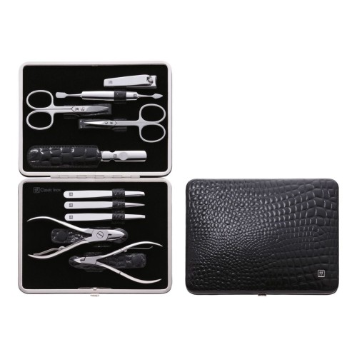 ZESTAW DO MANICURE Zwilling Classic Inox – skórzane etui, 10 elementów - Czarny - 2056764