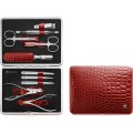 Zestaw do manicure Zwilling Classic Inox – skórzane etui, 10 elementów - Czerwony - 1947567