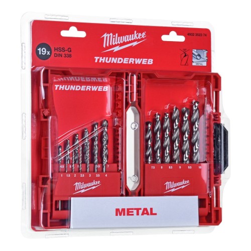 Wiertła do metalu MILWAUKEE 4932352374 HSS-G THUNDERWEB 19szt 1-10mm - 2316728