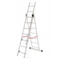 AWTOOLS drabina aluminiowa BASIC 3x6 STOPNI 150kg - 2420821