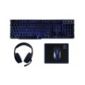Zestaw przewodowy klawiatura + mysz + pad + słuchawki Rebeltec SHERMAN Gaming USB czarny podświetlany - 1290240