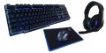 Zestaw przewodowy klawiatura + mysz + pad + słuchawki Rebeltec SHERMAN Gaming USB czarny podświetlany - 953777