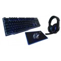 Zestaw przewodowy klawiatura + mysz + pad + słuchawki Rebeltec SHERMAN Gaming USB czarny podświetlany - 1290241