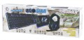 Zestaw przewodowy klawiatura + mysz + pad + słuchawki Rebeltec SHERMAN Gaming USB czarny podświetlany - 2421975