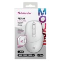 Mysz bezprzewodowa Defender FEAM MM-296 optyczna bezklikowa silent 1600dpi biała - 2422100