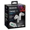 Słuchawki z mikrofonem Defender TWINS 916 bezprzewodowe Bluetooth białe - 2422187