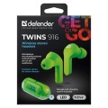 Słuchawki z mikrofonem Defender TWINS 916 bezprzewodowe Bluetooth zielone - 2422196