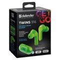 Słuchawki z mikrofonem Defender TWINS 916 bezprzewodowe Bluetooth zielone - 2422195