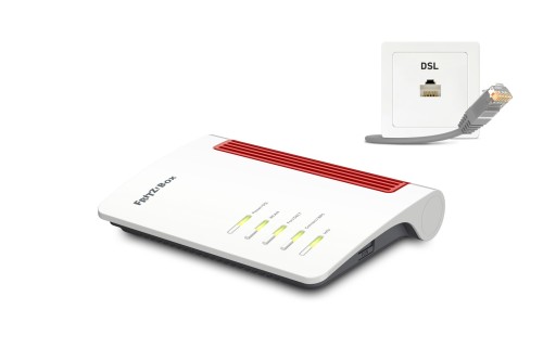 FRITZ!Box 7530 AX router bezprzewodowy Gigabit Ethernet Dual-band (2.4 GHz/5 GHz) Szary, Czerwony, Biały - 2333900