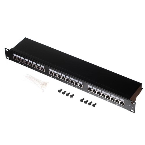 Patch panel 19'' Netrack 24-porty kat. 6 FTP,  z półką - 2423144