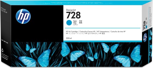 HP Wkład z atramentem błękitnym DesignJet 728 o pojemności 300 ml - 1934468