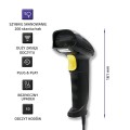 Czytnik kodów kreskowych Qoltec laserowy 1D | USB | Czarny - 2424717