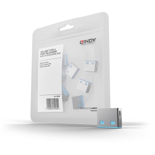 Blokada portów USB LINDY10 szt Port Locks (no Key) Blue - 2279739
