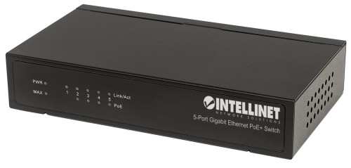 Intellinet 561228 łącza sieciowe Nie zarządzany Gigabit Ethernet (10/100/1000) Obsługa PoE Czarny - 2133036