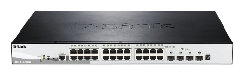 D-Link DGS-1510-28XMP/E łącza sieciowe Zarządzany L2/L3 Gigabit Ethernet (10/100/1000) Obsługa PoE Czarny, Szary - 2054939