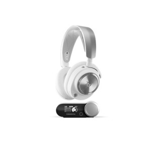 Steelseries Arctis Nova Pro Wireless Zestaw słuchawkowy Przewodowy i Bezprzewodowy Opaska na głowę Gaming Bluetooth Srebrny, Biały