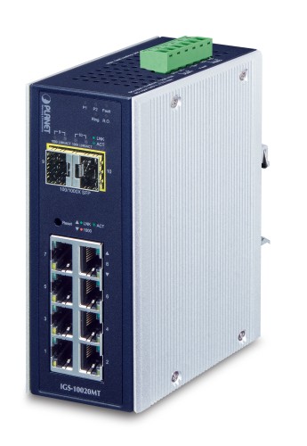 PLANET IGS-10020MT łącza sieciowe Zarządzany L2+ Gigabit Ethernet (10/100/1000) Czarny - 2290426