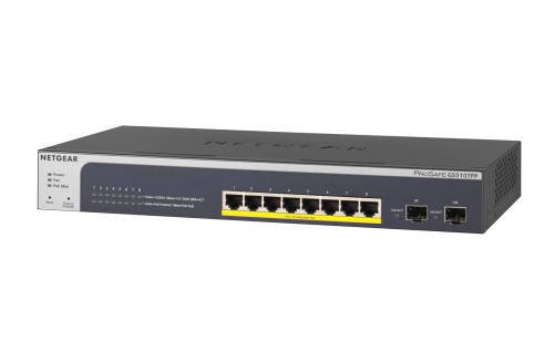 NETGEAR GS510TPP Zarządzany L2/L3/L4 Gigabit Ethernet (10/100/1000) Obsługa PoE Czarny - 1889964