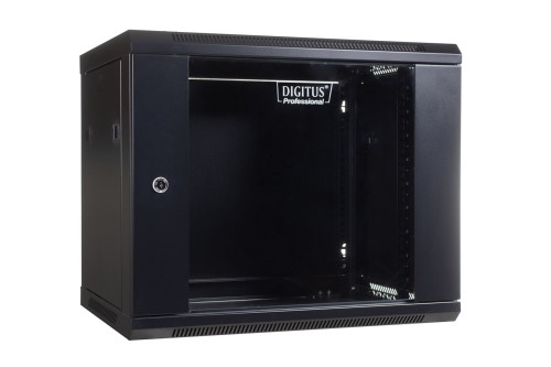 Szafa sieciowa wisząca 19" 9U rack 600x450, drzwi szyba, szara, niedzielona, niezłożona, 60kg - 2030809