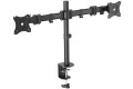 Stojak biurkowy podwójny z zaciskiem DIGITUS, 2xLCD, max. 27", max. 8kg, uchylno-obrotowy 360° PIVOT - 1308593