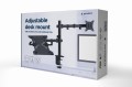 Gembird MA-DA-03 Biurkowe ramię na jeden monitor i podstawką na notebooka (regulowane), od 17" do 32", obciążenie do 9 kg - 1464575