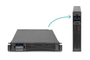 Zasilacz awaryjny UPS OnLine Digitus OnLine Moduł UPS DN-170106, 6000VA, 6000W, 2U, 1x USB 2.0 typ B, 1x RS232, LCD, LED, czysta fala sinusoidalna, 440x86.5x620mm, 14kg 6000 VA 6000 W