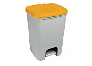 Kosz na śmieci CURVER ESSENTIALS 20L szary/żółty