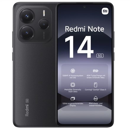 Smartfon Xiaomi Redmi Note 14 5G Midnight Juodas 6/128 GB - 2435765