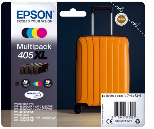 Epson 405XL DURABrite Ultra nabój z tuszem 1 szt. Oryginalny Wysoka (XL) wydajność Czarny, Cyjan, Purpurowy, Żółty - 2346134