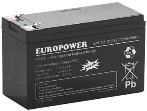 Akumulator AGM EUROPOWER serii EPL 12V 7,2Ah T1 - 2437064