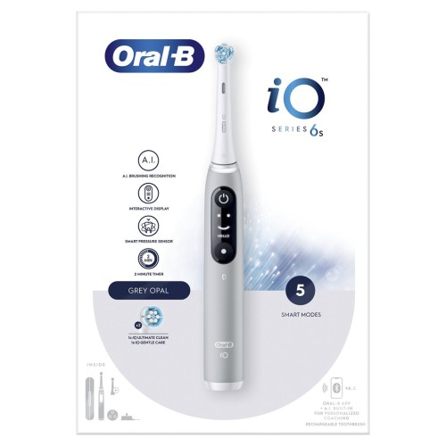 Oral-B iO 6S Dorosły Wibrująca szczoteczka do zębów Szary, Biały - 2426399