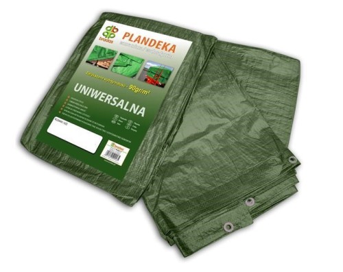PLANDEKA WZMOCNIONA ZIELONA 90g  8 x 10m BRADAS - 1973919