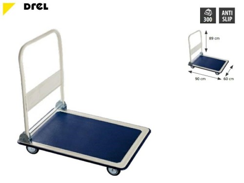 CONDOR WÓZEK MAGAZYNOWY 4-KOŁOWY 300KG PLATFORMA 90x60cm - 2194172