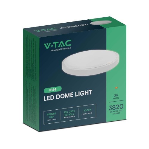 Plafon V-TAC 36W LED Okrągły 42cm Natynkowy IP44 Biały VT-8630 3000K 3820lm - 2160920