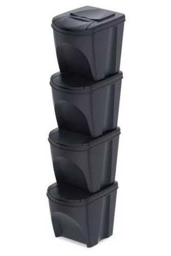 KEDEN KOSZ NA ŚMIECI SORTIBOX 25L SET 4 - ANTRACYT ECO WOOD - 2173177