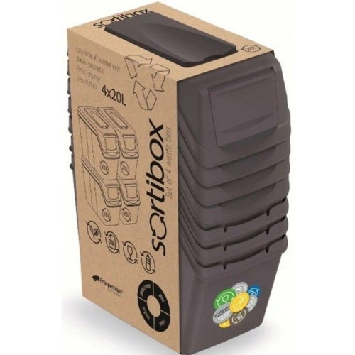 KEDEN KOSZ NA ŚMIECI SORTIBOX 20L SET 4 - SZARY KAMIENNY - 2277197