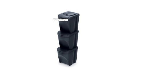 KEDEN KOSZ NA ŚMIECI SORTIBOX 35L SET 3 - SZARY KAMIENNY - 2237725