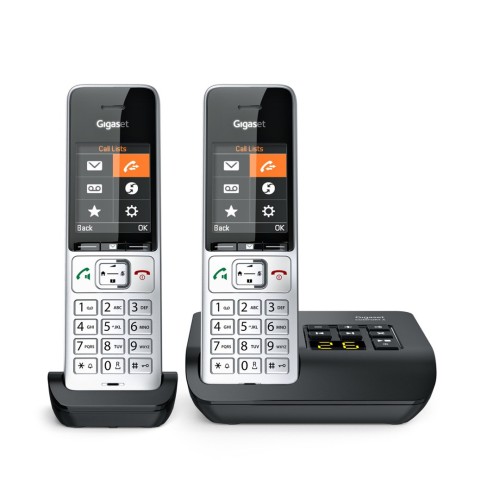 Gigaset COMFORT 500A duo Telefon analogowy/DECT Nazwa i identyfikacja dzwoniącego Czarny, Srebrny - 2347175
